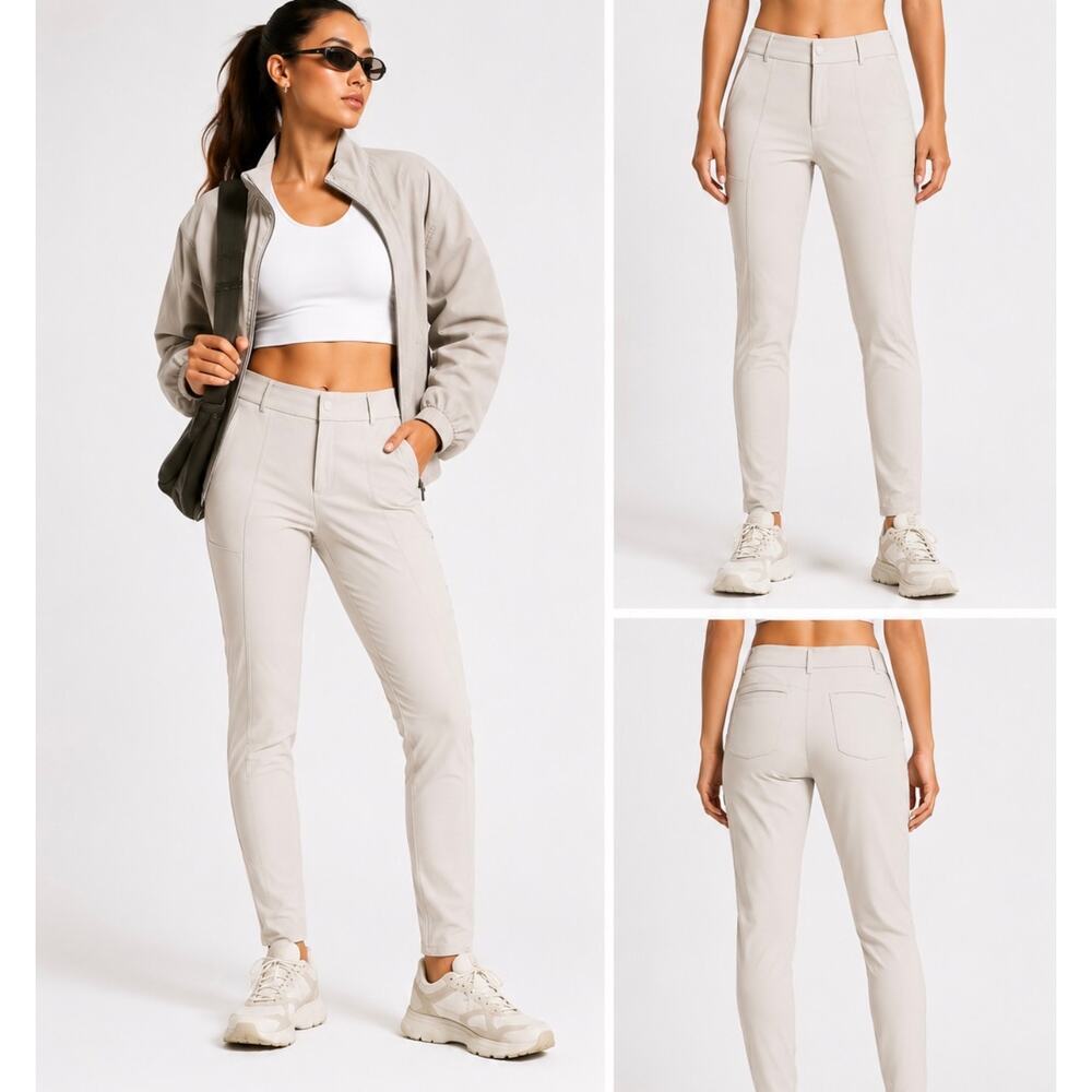 Athleta Wander Stash Skinny Pant Size 4 Beige Lightweight Travel Athletic Pant